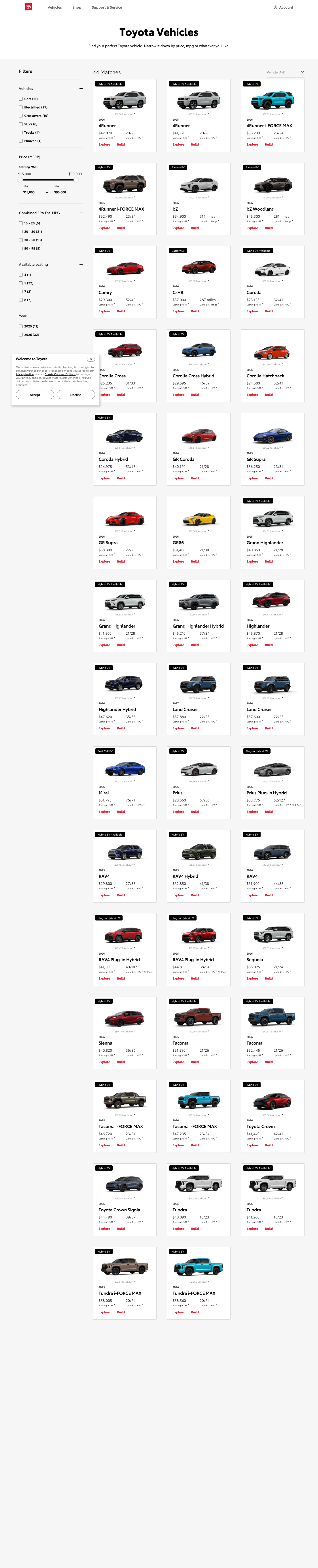 Toyota 品类页